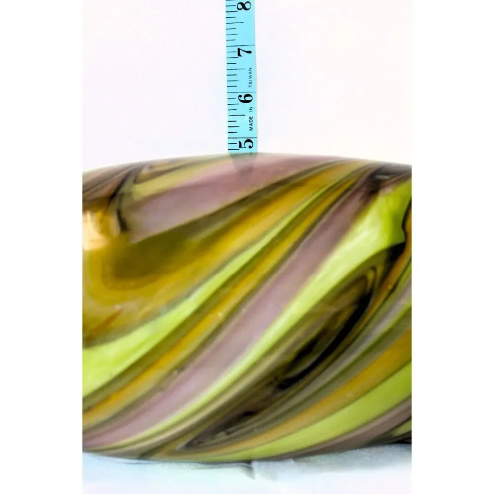 EUC With Tags! ~ HD Designs Oblong Borneo Glass Swirl Vase 12